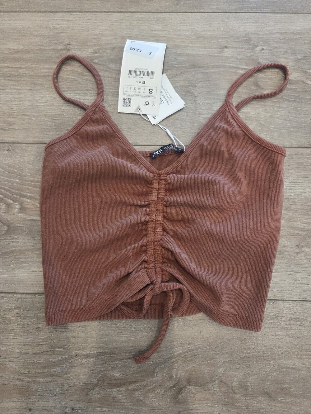 Zara Tank - Ribbed Rust Brown